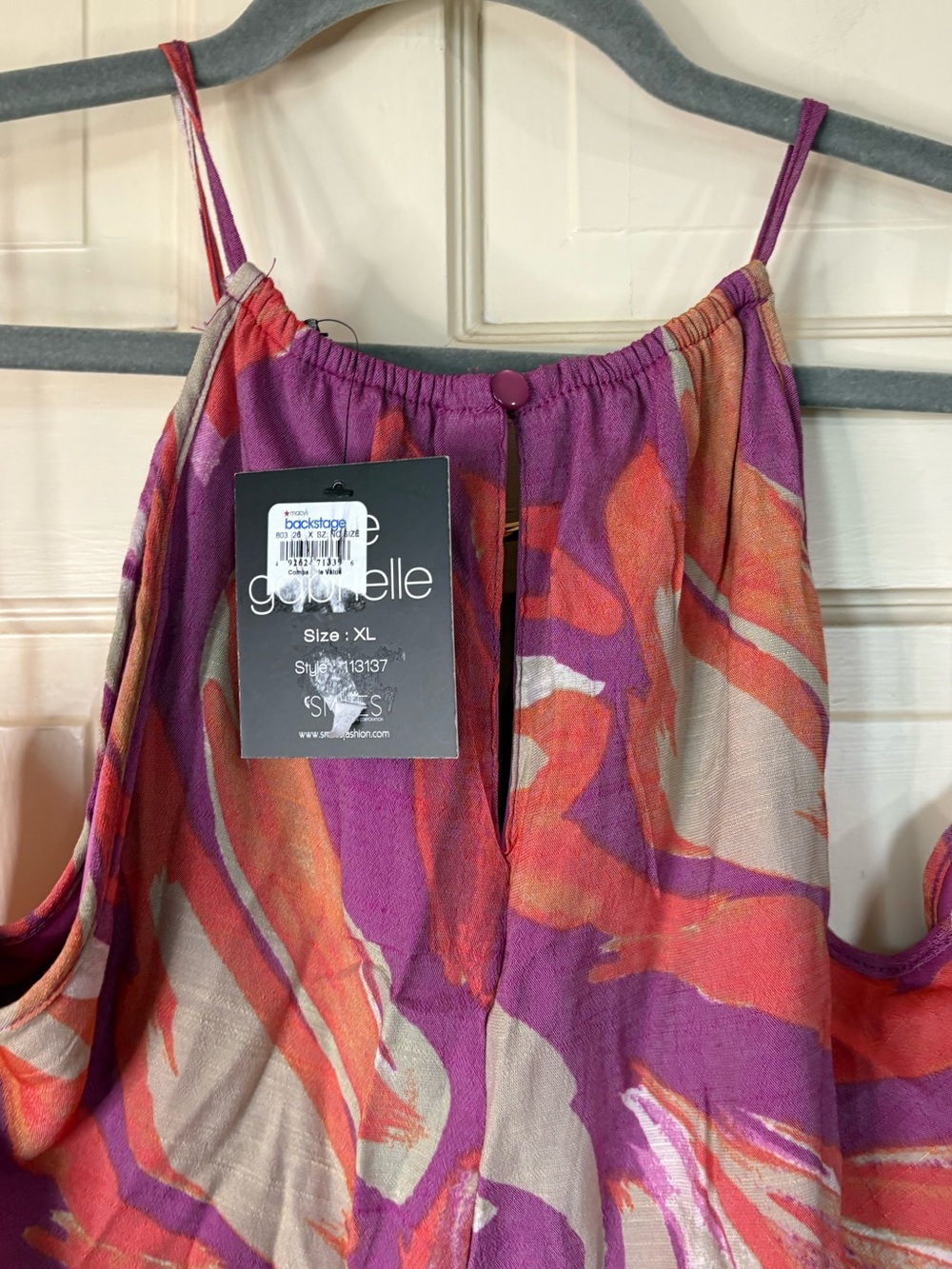 Mlle Gabrielle Maxi Dress Size XL High Low Sleeveless Keyhole Pink Floral New - Picture 4 of 15